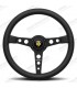 "Momo Prototipo" steering wheel Ø350mm with matt black spokes, black leather and white stitching - 1