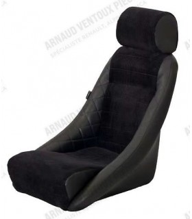 Siege baquet "Corbeau" en tissus et vinyle avec appuie tête - Taille standard - 1