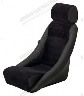 Siege baquet "Corbeau" en tissus et vinyle avec appuie tête - Taille standard - 1