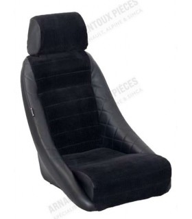 Siege baquet "Corbeau" en tissus et vinyle avec appui tête - Taille Large - 1