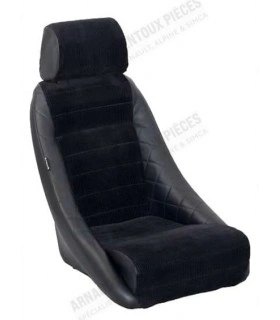 Siege baquet "Corbeau" en tissus et vinyle avec appui tête - Taille Large - 1