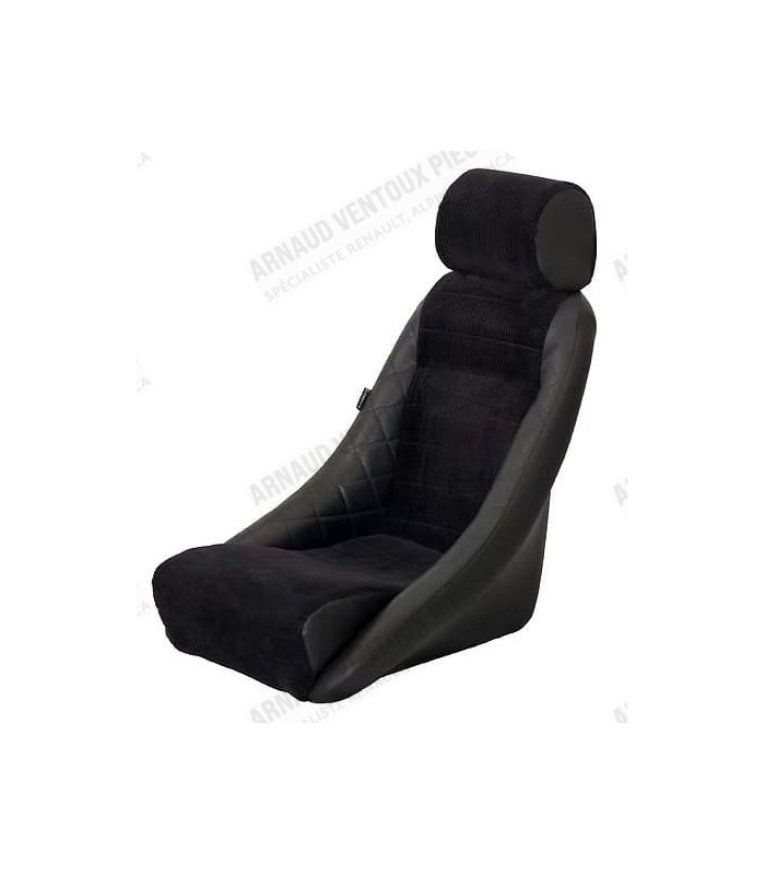 Siege baquet "Corbeau" en tissus et vinyle avec appui tête - Taille Large - 2