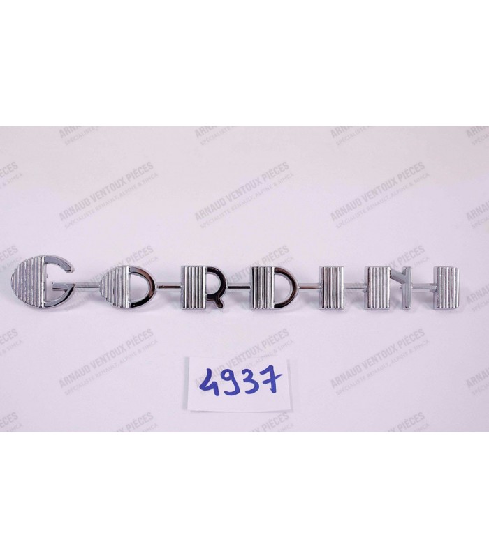 Sigle "Gordini" chromé jupe arrière - réf 8528165 - 1