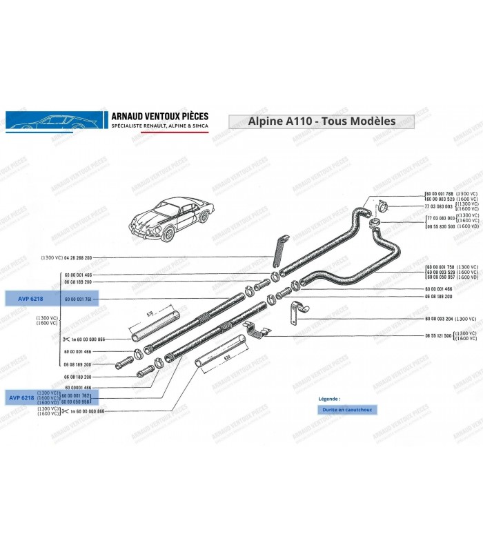 Heating hose in the beam (Length 4m) - Ø 17mm - 2