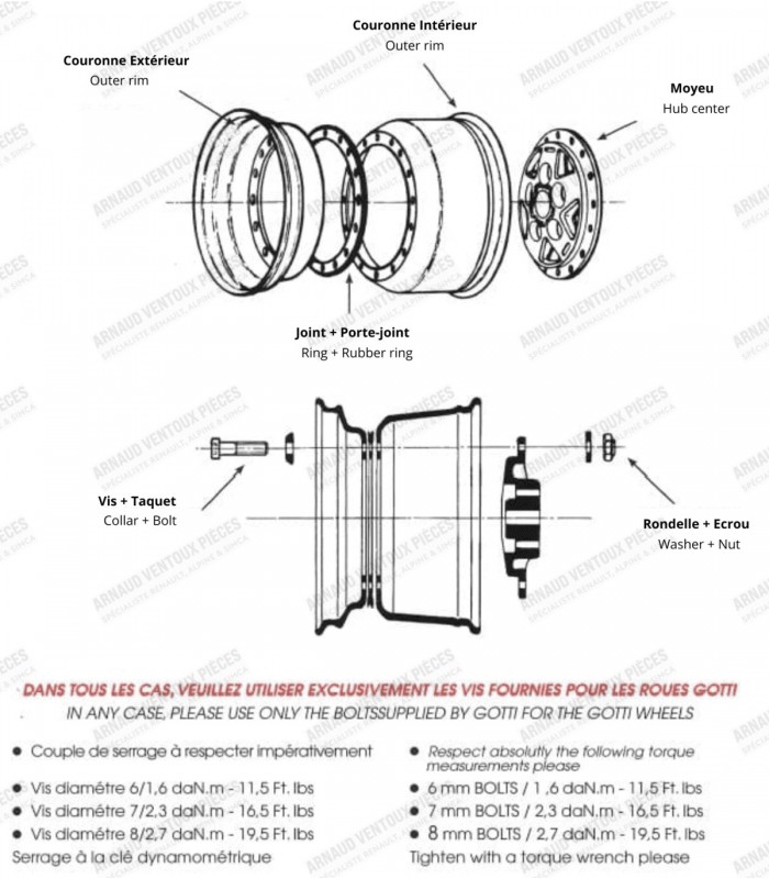 Seal holder for GOTTI 13" rim - 2