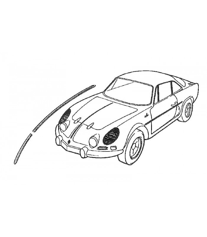 Polished stainless steel bonnet and nose strip - A110 - 3